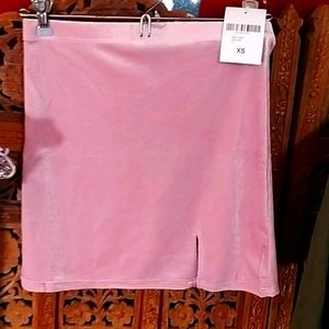 Faux velvet mini skirt